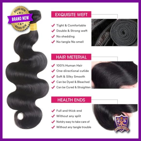 12A Brazilian Virgin Human Hair Extensions 18 20 22 Inch Body Wave 3 Bundles